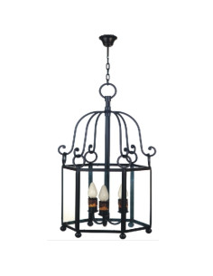 Lanterne de forge six faces, 3 lumières