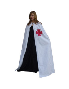 Cape de Templier blanc avec croix rouge
