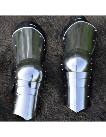 Jambes de protection pour armure médiévale