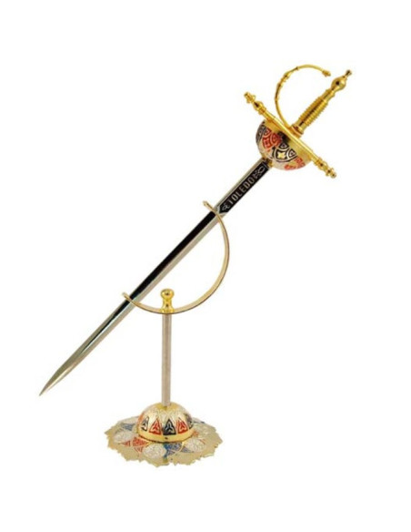 Set 6 mini-espadas históricas con soporte