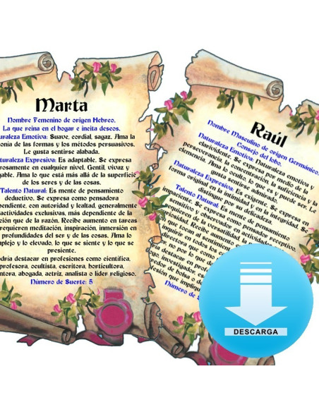 Parchemin virtuel avec 1 nom