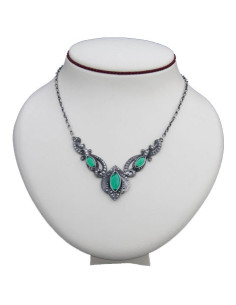 Pendentif médiéval perles de verre vert