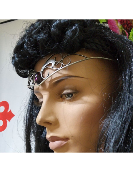 Diadème avec perles de cristal