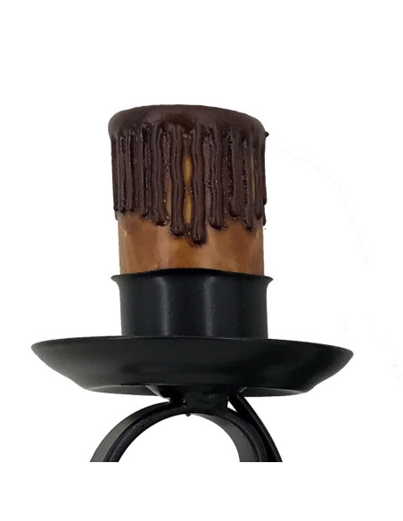 Applique bougie en fer forgé, 2 lumières