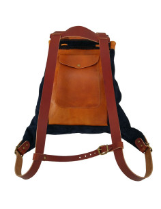 Sac à dos médiéval en cuir, Bleu 2