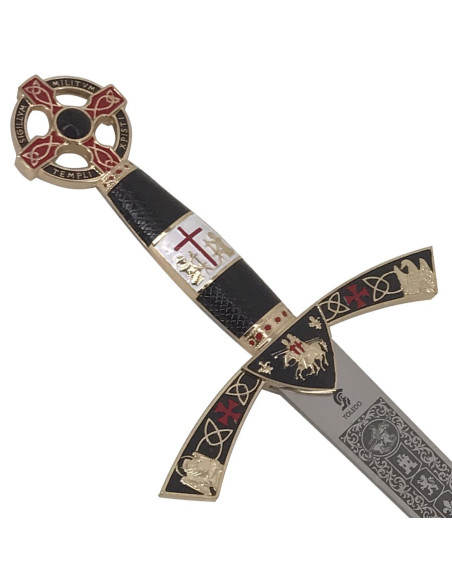 Épée templière cadette dorée. 76cm.