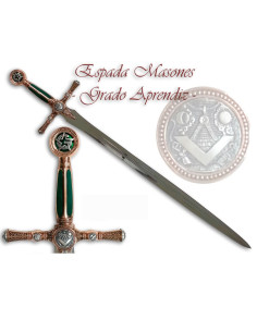 Épée des Francs-Maçons.- Diplôme d'Apprenti