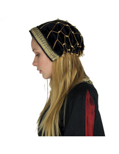 Noble casquette en velours noir 2