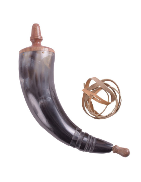 Poudre à canon en corne attachée