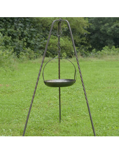 Poêle à frire suspendue en acier médiéval 2