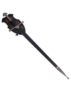 Épée fantastique avec fourreau et support, 135 cm.