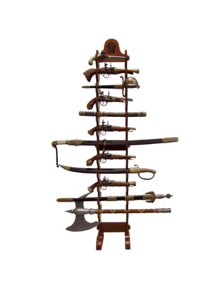 Exposant 24 pistolets à accrocher (162 cm.)