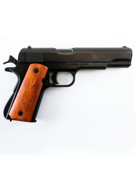 Pistolet automatique M1911A1, poignées en bois foncé, USA 1911