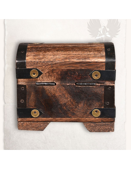 Coffre médiéval avec des pierres colorées (10x7 cms.)