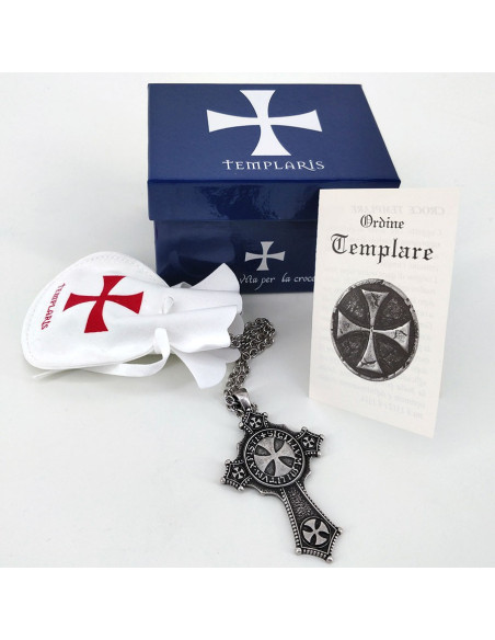 Pendentif Croix des Templiers avec chaîne