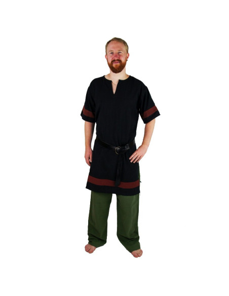 Tunique Romaine Noir-Rouge