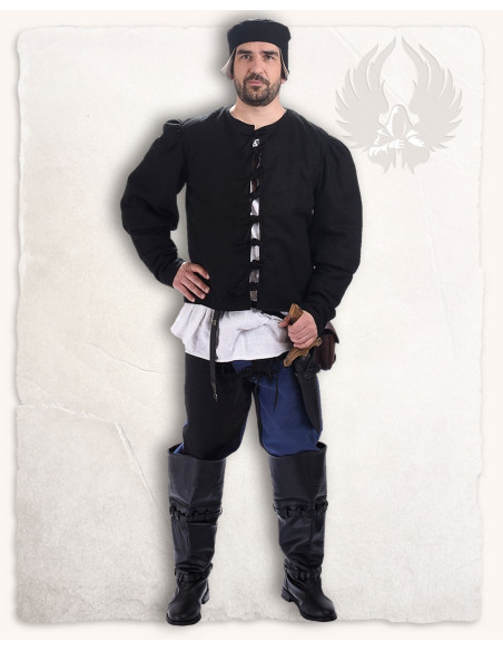 chapeau médiéval casquette noire