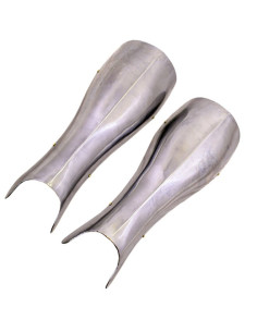 Grèves de chevalier médiéval avec sangles