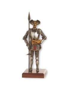 Miniature Don Quichotte avec lance et livre, 42 cms.