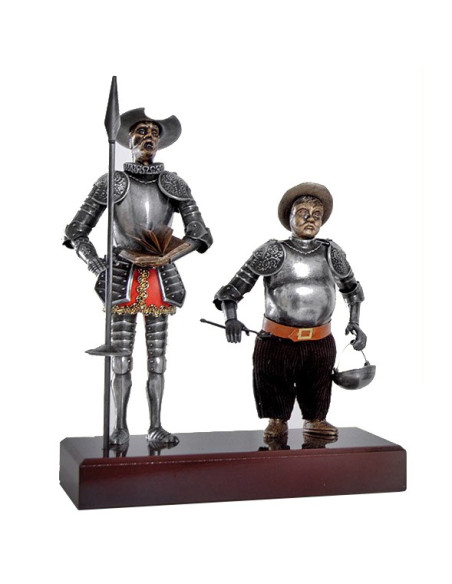 Don Quichotte et Sancho Panza miniature, 24 cm.