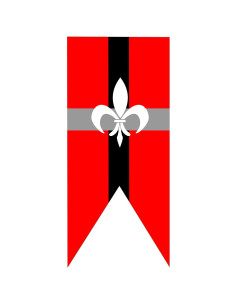 Estandarte medieval Flor de lis 2 picos