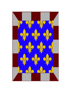 Bannière médiévale de mosaïque de fleur de lys, différentes tailles