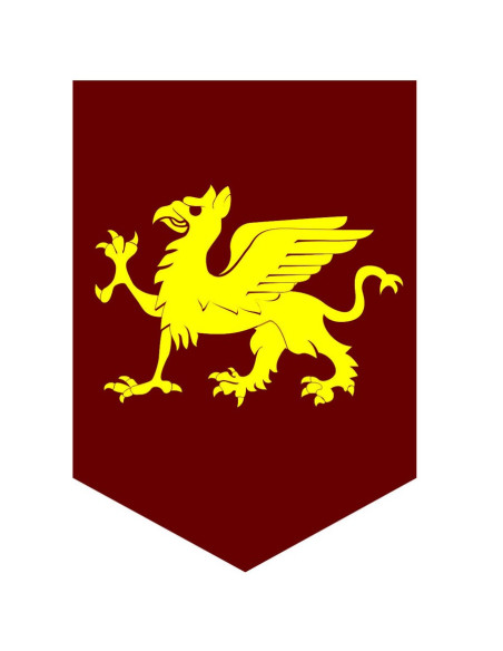 Bannière médiévale de dragon jaune, différentes tailles