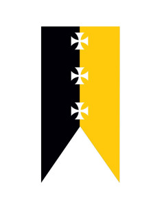 Bannière médiévale croix templières jaune-noir