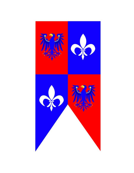 Aigles de bannière médiévale avec fleur de lys