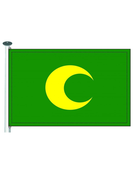 Drapeau du croissant jaune des Maures sur fond vert