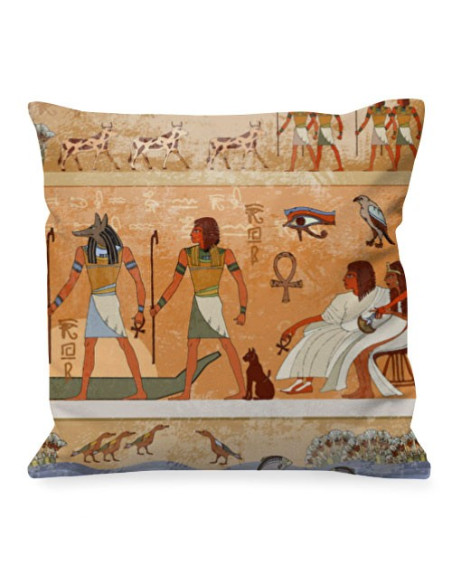 Coussin avec Pharaons et Dieux Égyptiens