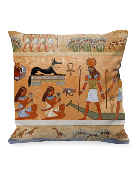 Coussin avec Pharaons et Dieux Égyptiens