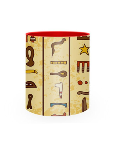 Mug en céramique avec hiéroglyphes égyptiens