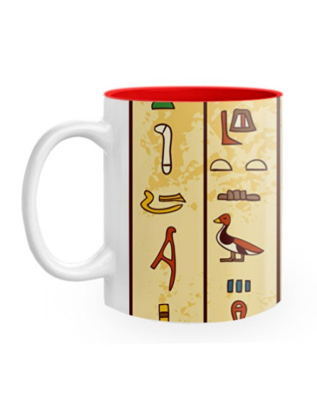 Mug en céramique avec hiéroglyphes égyptiens