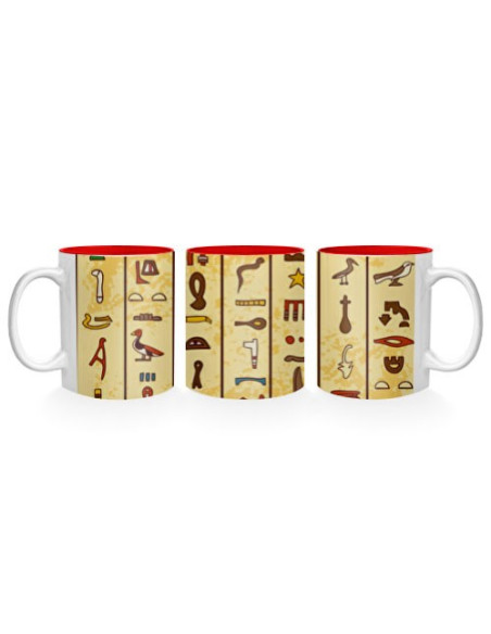 Mug en céramique avec hiéroglyphes égyptiens