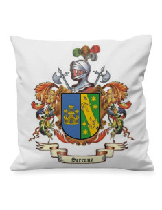 Coussin personnalisé avec blason héraldique 1 nom de famille