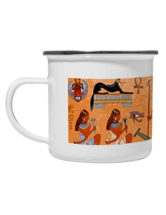 Tasse vintage égyptienne en laiton émaillé