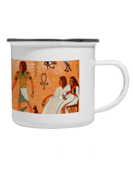 Tasse vintage égyptienne en laiton émaillé