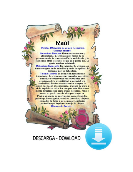 Parchemin virtuel avec 1 nom