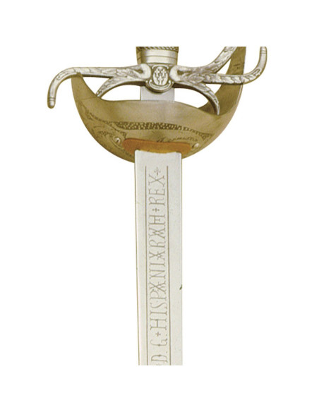 Épée d'or Carlos III avec gravures