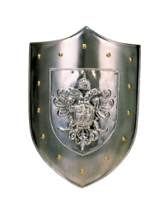 Bouclier en métal Aigle à deux têtes (63x43 cms.)