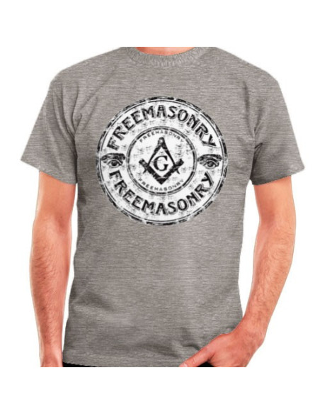 T-shirt franc-maçonnerie gris, manches courtes