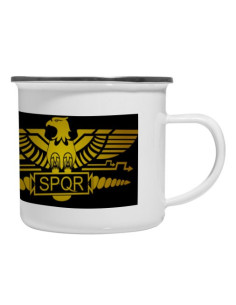 Coupe en laiton émaillé vintage Légion Romaine SPQR