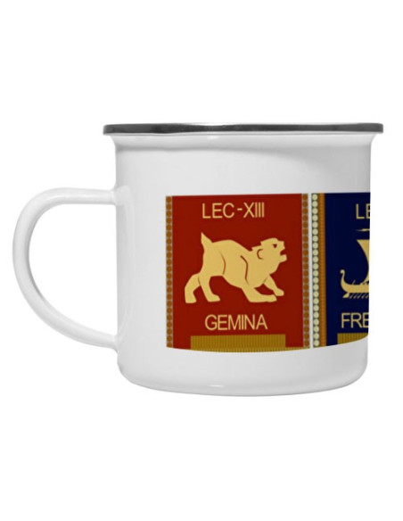 Mug vintage en laiton émaillé 4 légions romaines