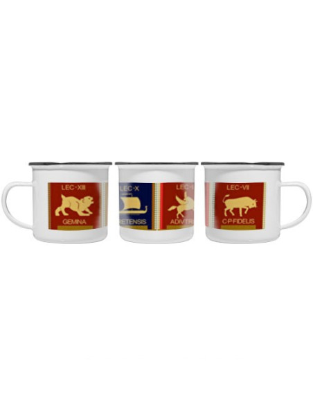 Mug vintage en laiton émaillé 4 légions romaines
