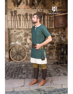 Tunique médiévale Aegir vert manches courtes 2