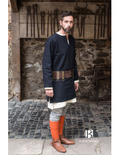 Tunique médiévale Erik manche longue noire 2