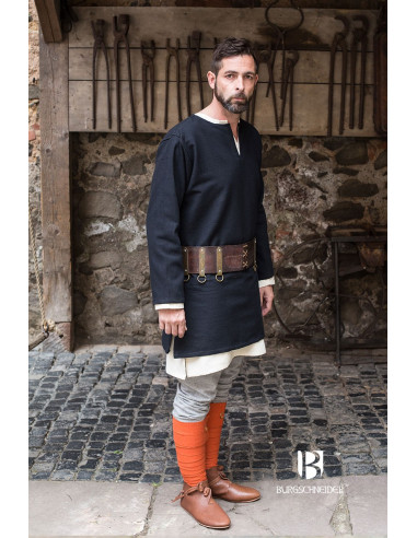 Tunique médiévale Erik manche longue noire