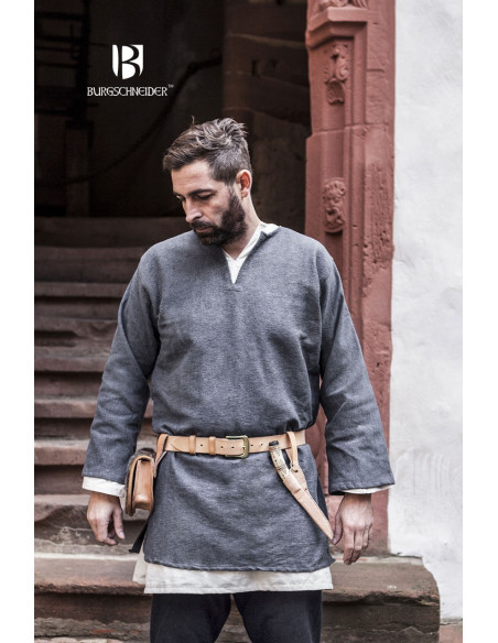 Tunique médiévale Erik gris manches longues