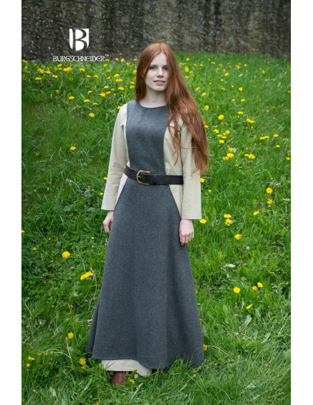 Tunique Médiévale Femme Albrun en Laine Grise
